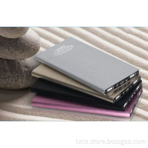 Metal power bank, 12800mAh, metal cover, dual USB, ultra-slim, PB08